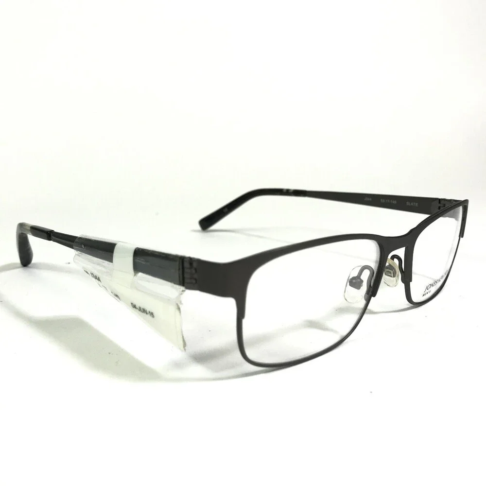 Jones New York Eyeglasses Frames J344 SLATE Grey Rectangular Full Rim 53-17-140